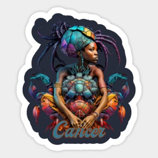 Cancer Zodiac Sign Crab Woman Sticker